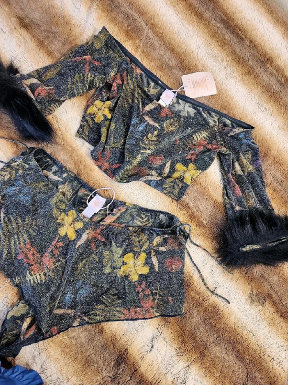 Savage X Fenty Trophy Wife Crop Sleep Top & Cheeky Sleep Short Set Medium